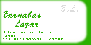 barnabas lazar business card