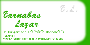 barnabas lazar business card